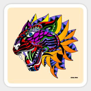 tiger mask in mandala pattern ecopop Sticker